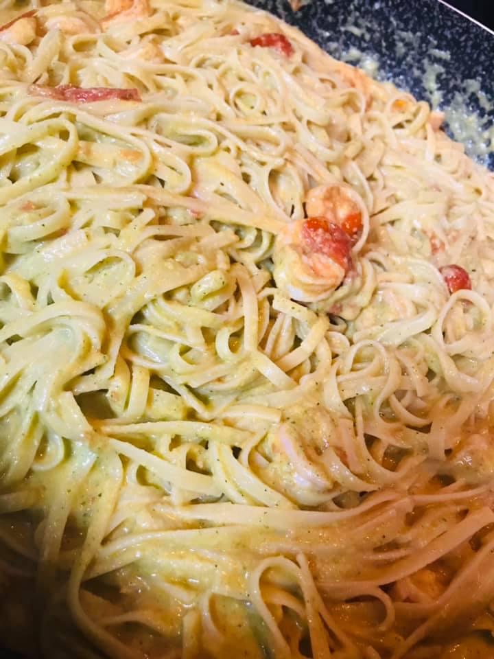 Ricetta Fettuccine pesto di zucchine e mazzancolle (o gamberi) - passaggio 16
